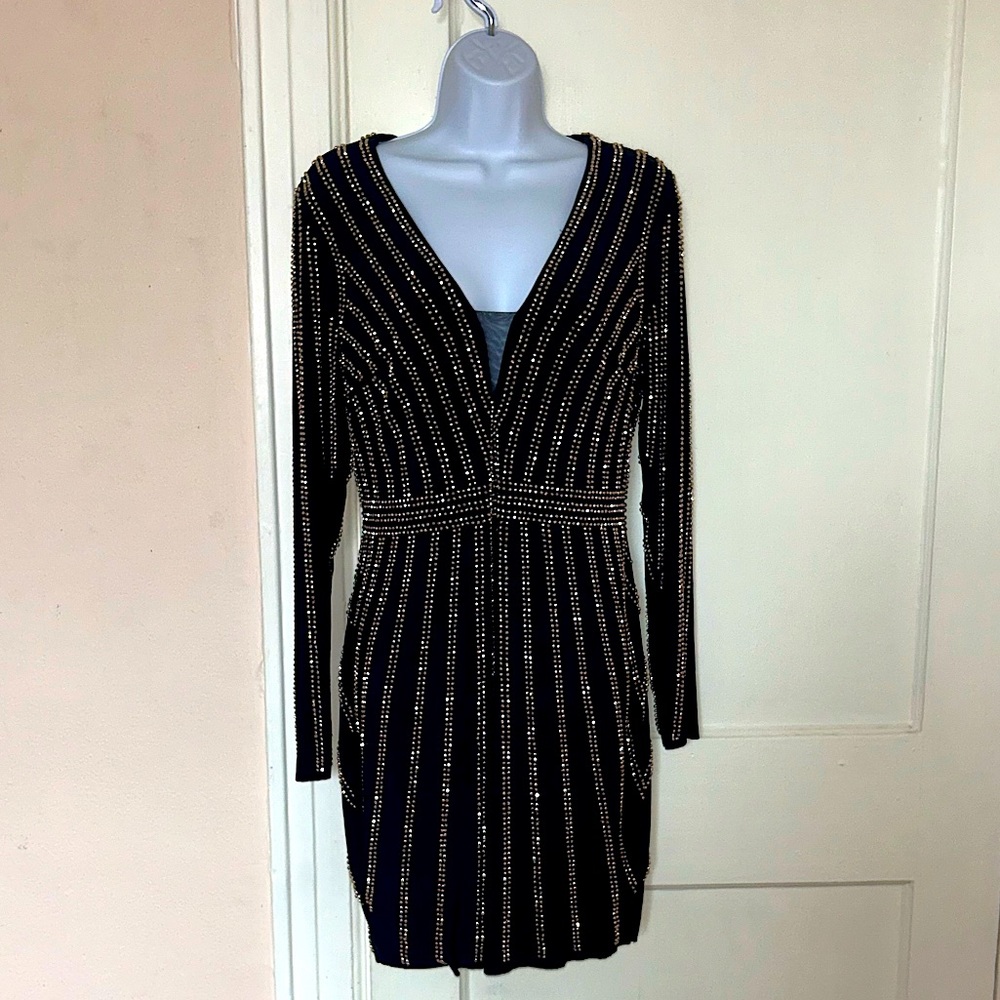 Aqua Dresses Navy with Rose Gold Beads Size 12